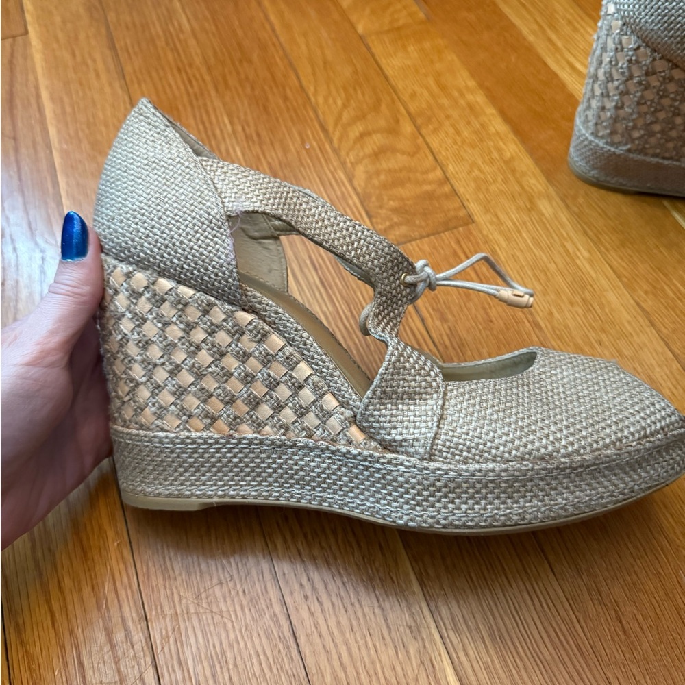 Stuart Weitzman Woven Wedge Sandals
